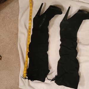 Bakers Black Suede Over the Knee Boots Size 6
